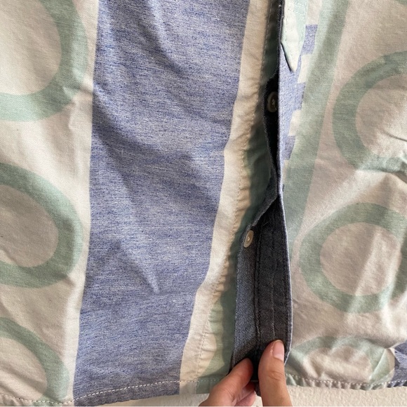 Vans Otw Kitu Print Button Down Geometric Ocean Colors Mens Size Medium Pastel - Picture 7 of 12